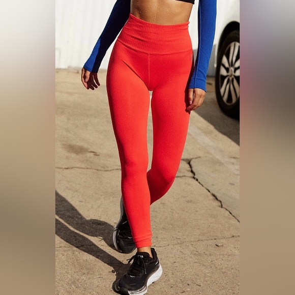 Free People Movement High Rise Good Karma Red X-Small/ Small Leggings. ❤️⚡️ - Picture 2 of 5
